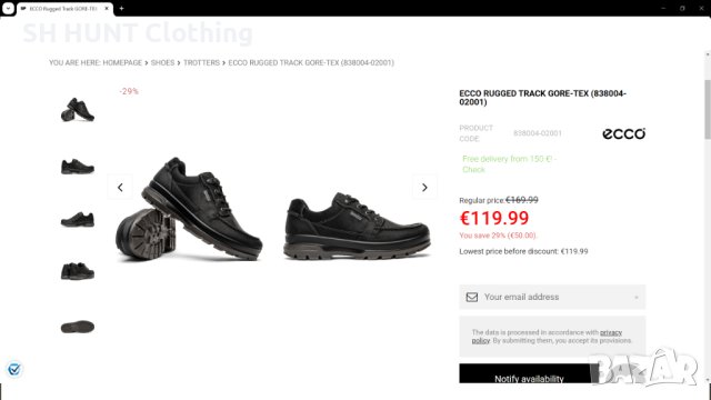 ECCO GORE-TEX Leather Shoes размер EUR 45 / UK 11 обувки естествена кожа водонепромукаеми - 667, снимка 3 - Ежедневни обувки - 43416002