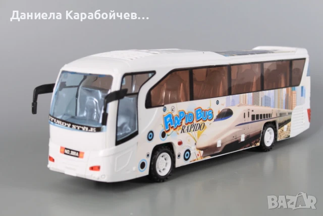 Автобус със звукови и светлинни ефекти - фрикционен, снимка 1