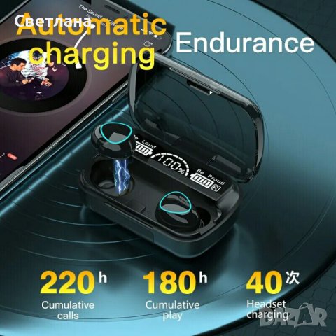 Нови безжични bluetooth слушалки с power bank функция, снимка 2 - Безжични слушалки - 43908305