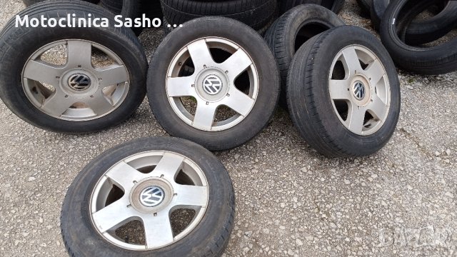 Оригинални Ал.джанти Vw 5x100 15" за Голф4,Битъл,А3 с гуми 195/60-15, снимка 1 - Гуми и джанти - 44053409