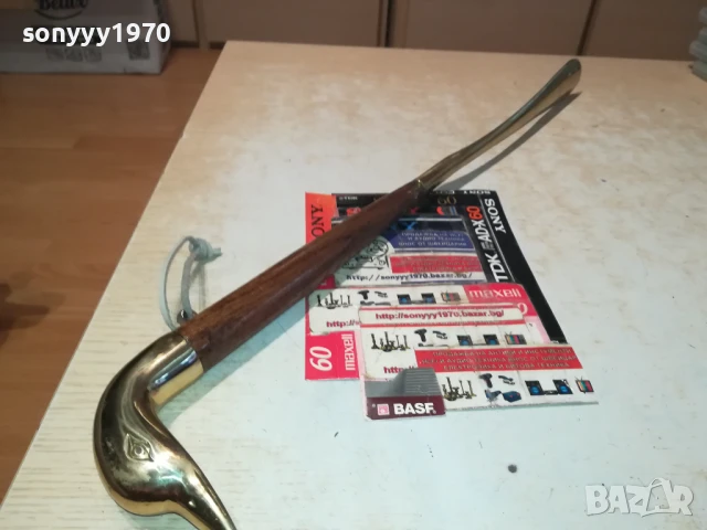 ЛЕБЕД-ОБУВАЛКА-МЕД/МЕСИНГ/ДЪРВО-55СМ МАСИВНА ВНОС SWISS 0208252014LCHERY, снимка 5 - Антикварни и старинни предмети - 51230251