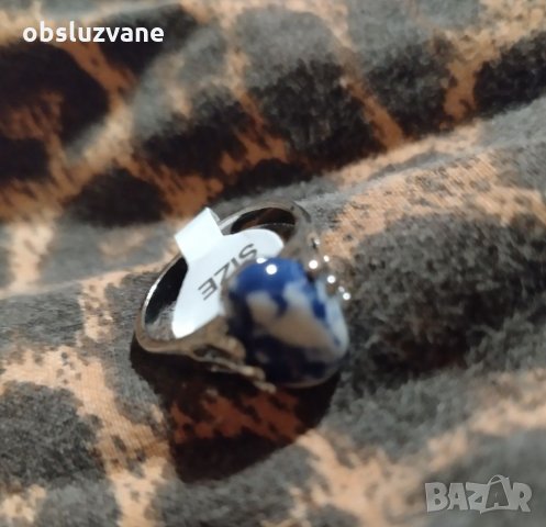 Пръстен с тибетски малахит, нов, снимка 1