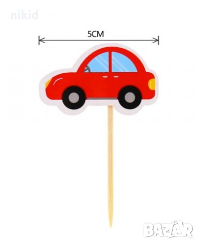 10 бр Превозни средства самолет кола автомобил автобус кораб влак топери украса за мъфини кексчета , снимка 4 - Други - 32794049