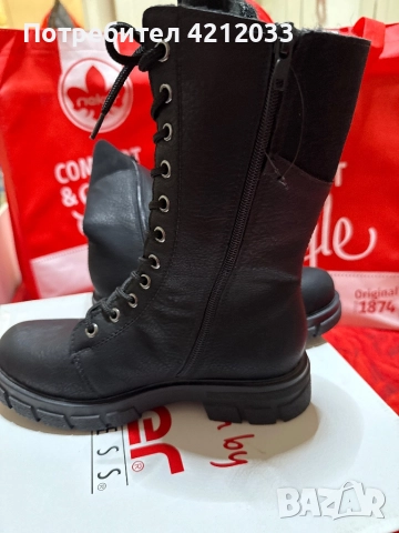 Дамски боти естествена кожа Rieker , снимка 6 - Дамски боти - 52595338