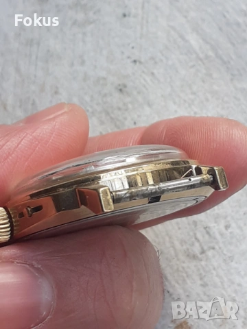 Мъжки механичен часовник Слава - 10 микрона позлата, снимка 4 - Антикварни и старинни предмети - 53267606