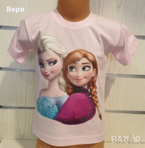 Нова детска тениска с дигитален печат Елза и Анна, Замръзналото кралство