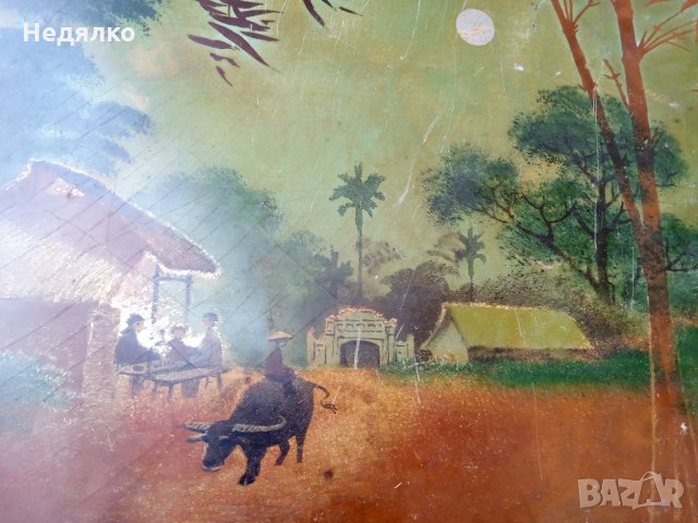 Уникална виетнамска картина,1982г,подписана, снимка 11 - Антикварни и старинни предмети - 35285203