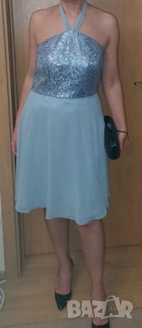 Официална нова рокля от шифон с пайети  , снимка 5 - Рокли - 40790423