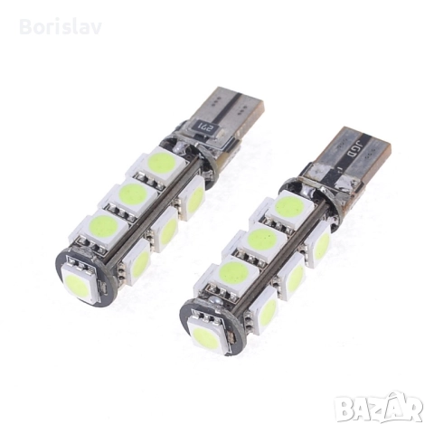 Сини LED крушки за габарити Т10, снимка 2 - Аксесоари и консумативи - 52922318