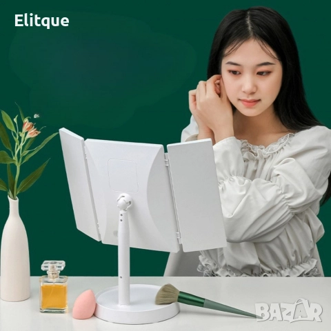 Преносимо LED огледало с осветление за тоалетка, за грим с висока разделителна способност, снимка 6 - Лед осветление - 52964391