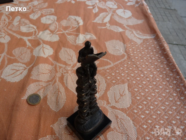 Стара бронзова статуетка пластика, снимка 2 - Антикварни и старинни предмети - 53129261