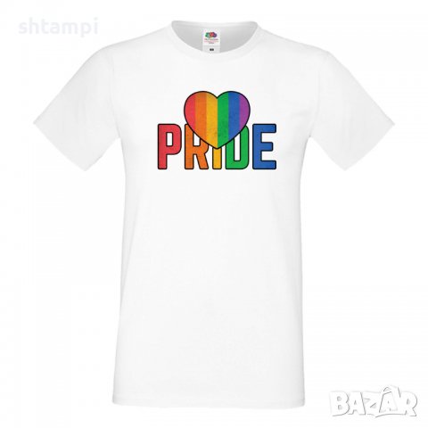 Мъжка тениска Pride Heart multicolor Прайд,Празник.Повод,Изненада, снимка 1 - Тениски - 37104978
