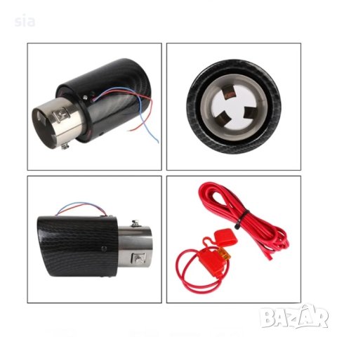 Накрайник за ауспух, спортно гърне, 12V, Карбон, Светещ, снимка 4 - Аксесоари и консумативи - 42968309