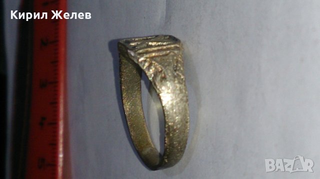 Перфектен стар пръстен сачан с БУКВА Х Ръчна ИЗРАБОТКА - 59681, снимка 5 - Антикварни и старинни предмети - 29011603
