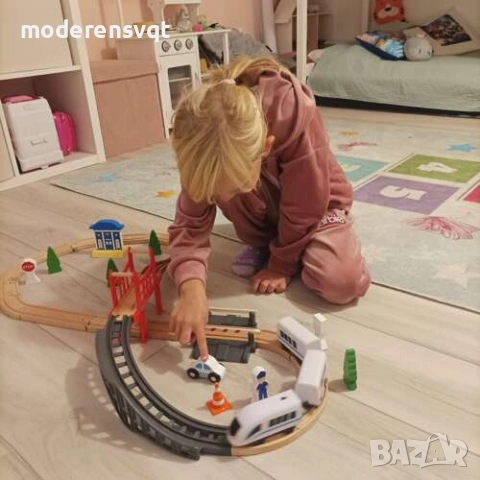 Дървено влакче с батерия 3.2 метра път, снимка 5 - Конструктори - 53167930