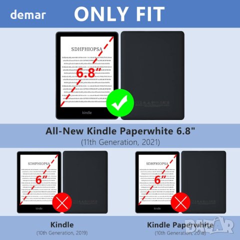 Мек, прозрачен калъф TQQ за 6,8" Kindle Paperwhite M2L3EK/M2L4EK 2021 г., син, снимка 4 - Калъфи, кейсове - 43300070