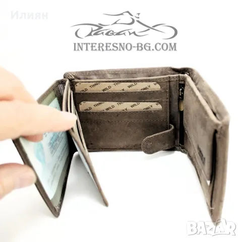 Рокерски портфейл естествена кожа KING OF THE ROAD (brown), снимка 2 - Портфейли, портмонета - 47709706