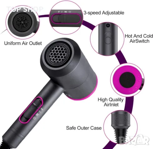 Професионален сешоар Jooayou 2000 W, снимка 5 - Сешоари - 48778276