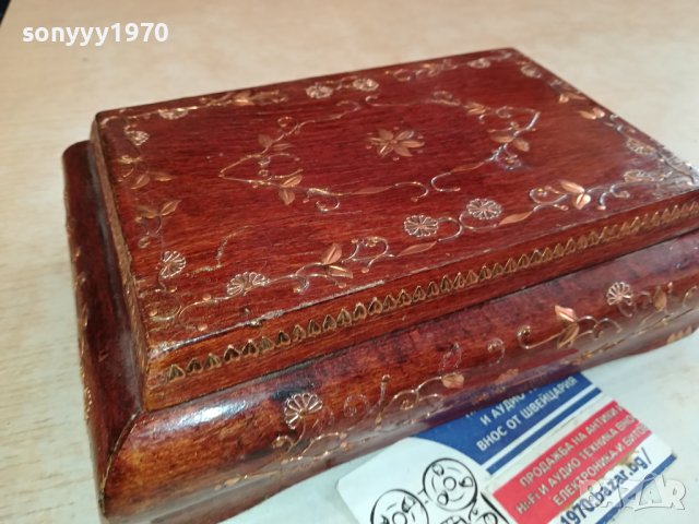 КРАСИВА КУТИЯ ДЪРВО С ИНКРУСТАЦИЯ ЗЛАТО 2612231612, снимка 12 - Антикварни и старинни предмети - 43552644