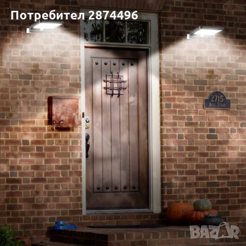 Външно Соларна осветление, лампа с 48 диода за стена със сензор за движение, снимка 3 - Соларни лампи - 34995751