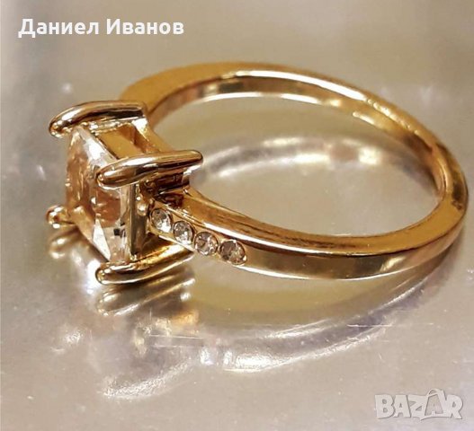 Златен пръстен 18к бяло злато със сапфир, снимка 3 - Пръстени - 28257560