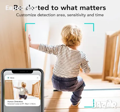 Вътрешна охранителна камера NETVUE Orb Cam, домашна камера за наблюдение с разширени умения AI , снимка 2 - IP камери - 48240356