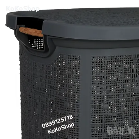 Кош за пране-46x37x57.5 см./черен кош за пране/пластмасов кош за пране, снимка 3 - Други стоки за дома - 50322096