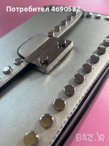 Сива чанта от еко кожа, снимка 2 - Чанти - 53046133