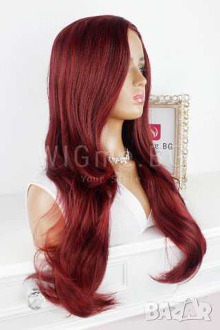 НОВА дълга червена на вълни перука Ребека , снимка 7 - Аксесоари за коса - 23090412