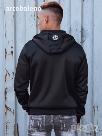 Мъжки суичър с качулка и цип, 3цвята , снимка 4 - Суичъри - 47822750