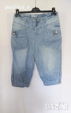 Пет различни броя / Винтидж дамски дънкови бермуди тип потури / шалвари , снимка 15 - Къси панталони и бермуди - 51510245