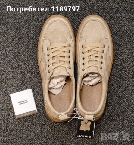Мъжки обувки House - естествен велур, 42, нови, снимка 3 - Кецове - 51855317