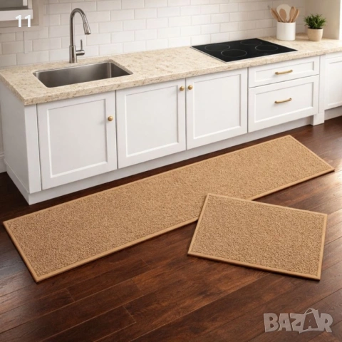 Комплект от 2 броя противоплъзгащи кухненски килими, снимка 2 - Килими - 53438066