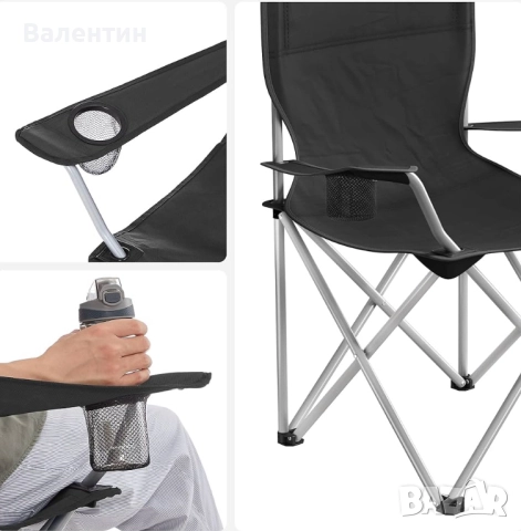 Комплект от 2 сгъваеми къмпинг стола, снимка 3 - Градински мебели, декорация  - 52864459