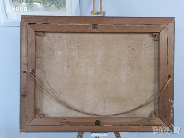 Стара маслена картина "Пейзаж с брези" – 78х59 см | Подписана, снимка 10 - Картини - 53438912