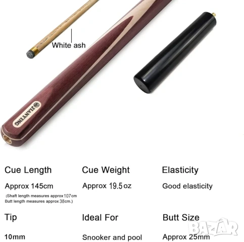 Професионална щека за билярд и снукър AONETIGER 145 см, Ясен, 3/4 + Куфар, снимка 4 - Други спортове - 53205647