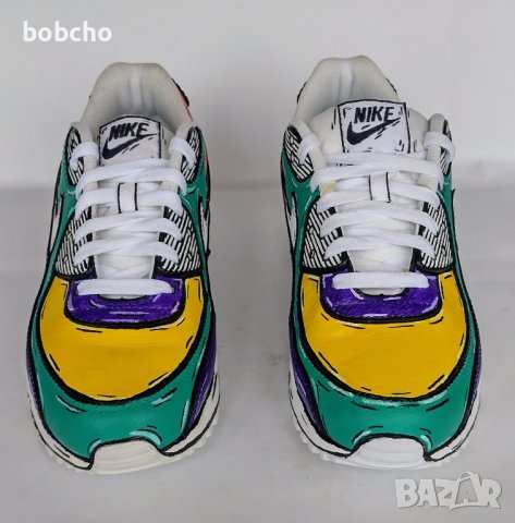 Nike air max 90 100% оригинал cartoon customized ръчно рисувани, снимка 5 - Маратонки - 40414247