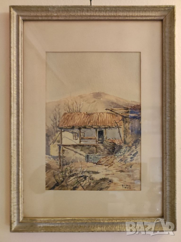 Картина - акварел,БОЯНА, НИКОЛА ЧЕХЛАРОВ. , снимка 2 - Антикварни и старинни предмети - 36409565
