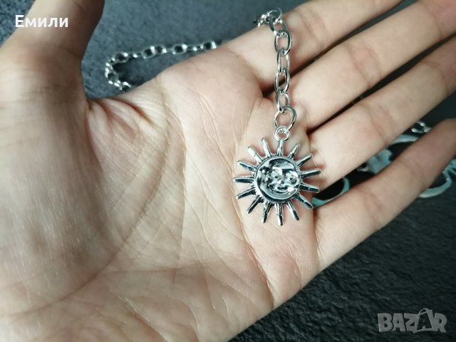 Колан верижка с луна в сребрист цвят, снимка 13 - Колани - 38077449