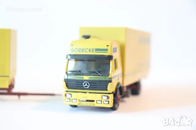 HERPA H0 1/87 MERCEDES КАМИОН МОДЕЛ КОЛИЧКА TIR ВЛЕКАЧ, снимка 11 - Колекции - 50362086