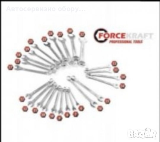 Ключове звездогаечни на стойка 6-32 мм к-т 25бр. ForceKfraft, снимка 3 - Ключове - 37165838
