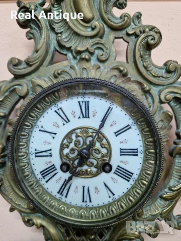 Рядък антикварен колекционерски френски бронзов стенен часовник Japy Freres 1870 г , снимка 5 - Антикварни и старинни предмети - 50257464