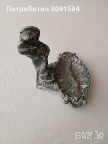Стара Цаменна Фигура със пепелник СССР момче, снимка 11 - Други ценни предмети - 43883221