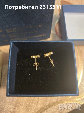 Златни обеци Luis Viton, снимка 3 - Обеци - 50787484