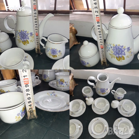 Невероятен сервиз за кафе български порцелан Дянко Стефанов, снимка 7 - Антикварни и старинни предмети - 53291473