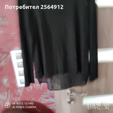 Продавам черна дамска блуза, снимка 2 - Блузи с дълъг ръкав и пуловери - 32600973