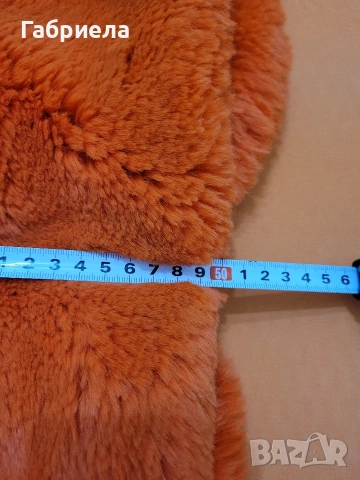 Детско оранжево пухено палтенце 8-9 години, снимка 5 - Детски якета и елеци - 53609030