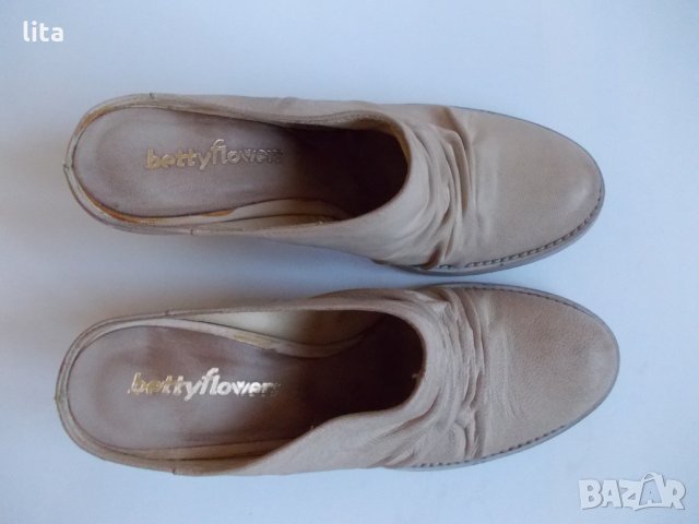 Кожени мюли (бежови) № 38, снимка 3 - Дамски обувки на ток - 32843253