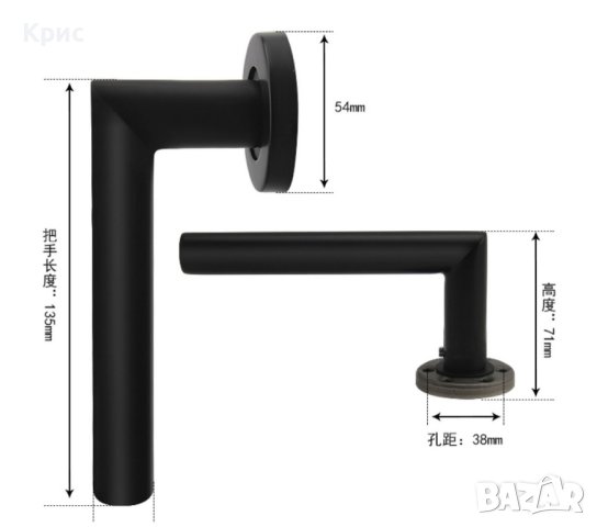 Метални дръжки за врати черен цвят., снимка 5 - Други - 43484577