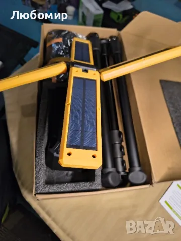 13200mAh акумулаторна соларна работна лампа IP64 водоустойчива със сгъваема стойка и чанта , снимка 3 - Други инструменти - 50331914